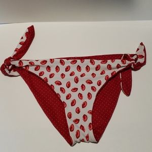 Reversible Red Polka Dot Bikini Bottoms Size Small